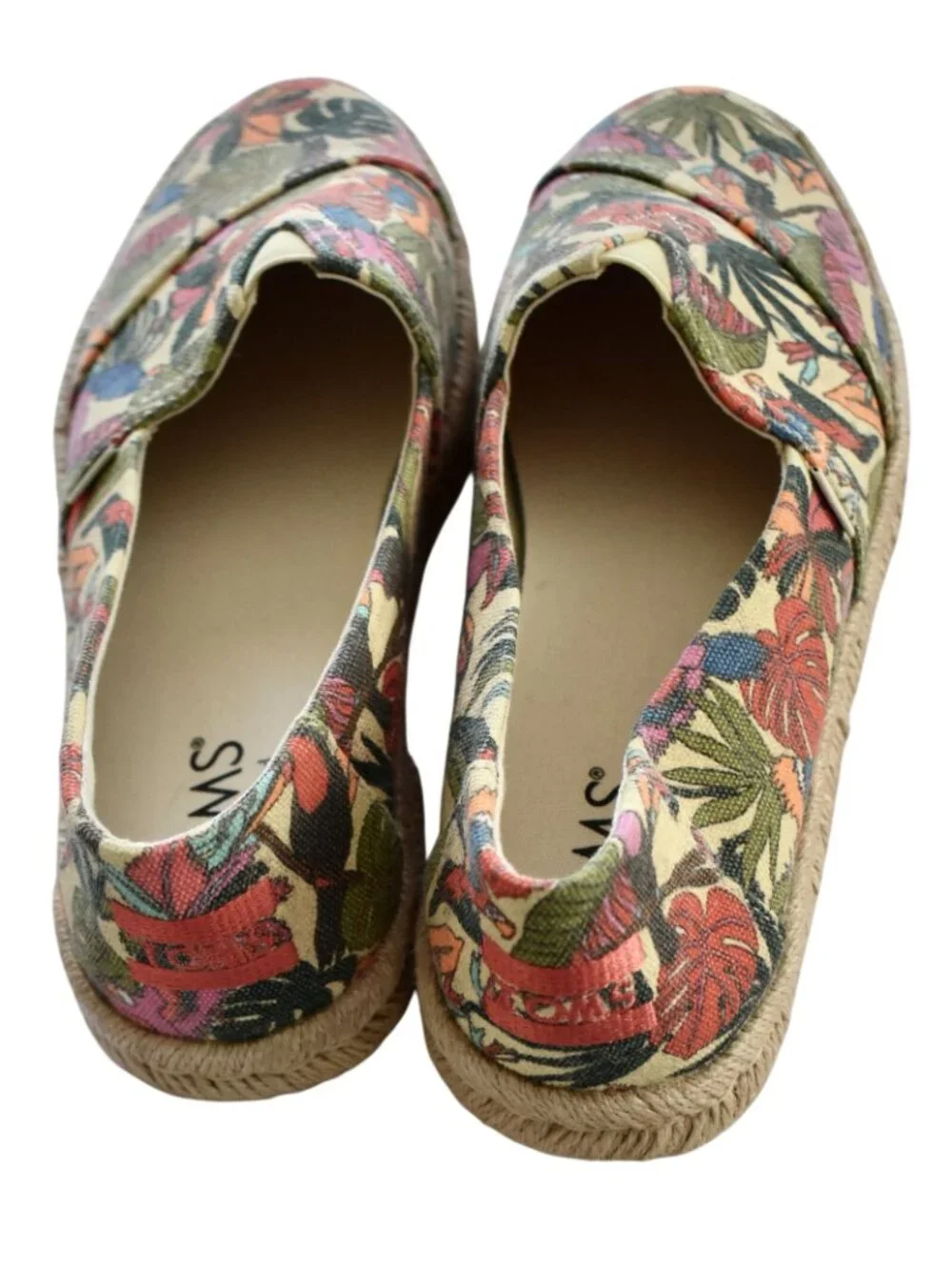 New Women's Toms Alpargata Rope Tropical Print Espadrille Size 8